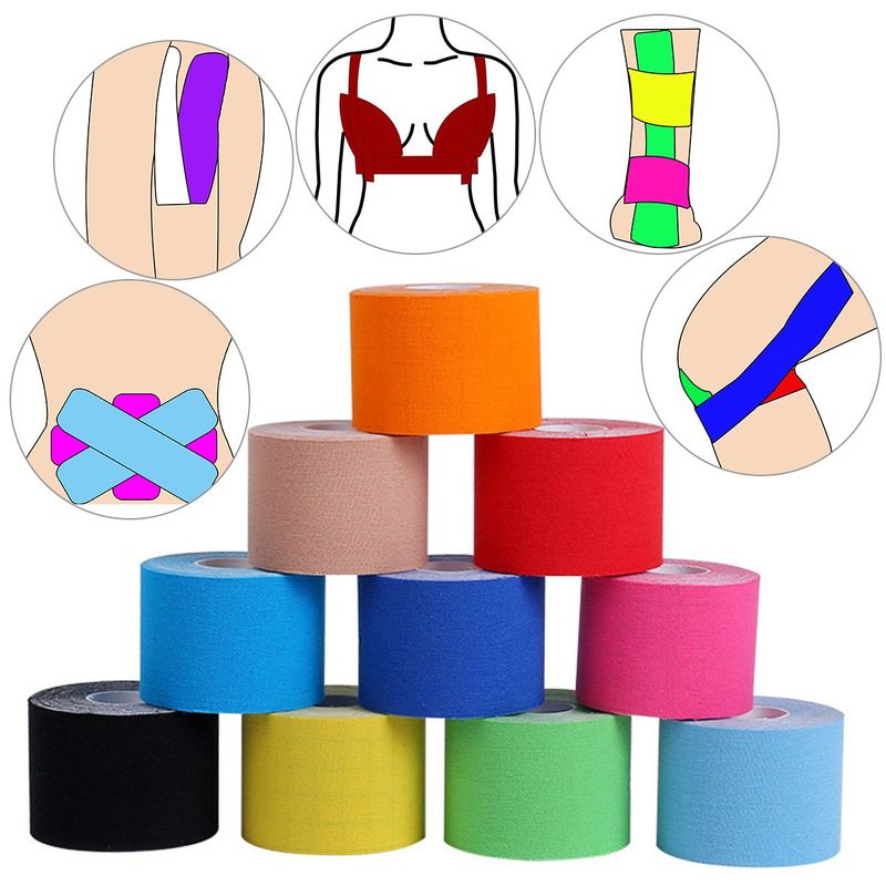 Kinesiology Tape Roll – Pita Olahraga Tahan Air untuk Mendukung Otot, Kenyamanan dan Pemulihan Sendi (2,5cm hingga 10cm)